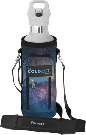 Coldest Water Bottle Carrier Bag with Adjustable Straps - Travel Friendly, Dent Free Design & Extra Phone Pocket, Holder Case Pouch Sleeve Cover Fits Insulated Stainless Steel Water Bottle (18-40 oz)