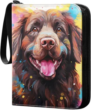 Colorful Dof Card Binder 4 Pocket Trading Card Binder Portable Cards Collection Book with Zipper