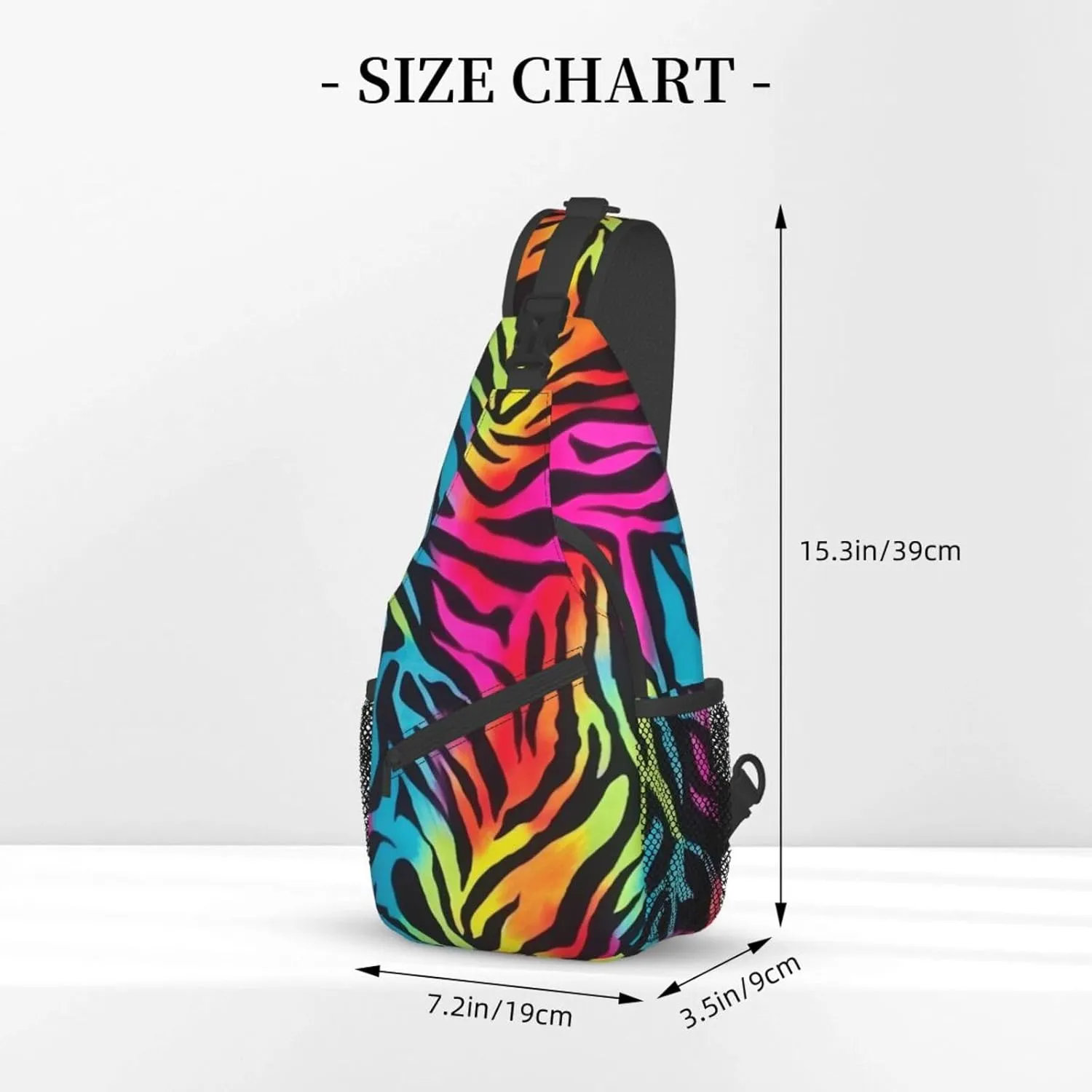 Colorful Rainbow Zebra Print Men'S Casual Crossbody Chest Bag - A Versatile Accessory For Everyday Use And Short Trips