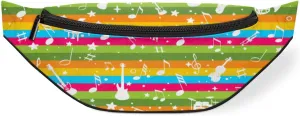 Colorful Stripes Guitar Piano Fanny Pack for Women Men Waist Pack Crossbody Bag with Adjustable Belt for Travel Hiking Running Cycling Festivals