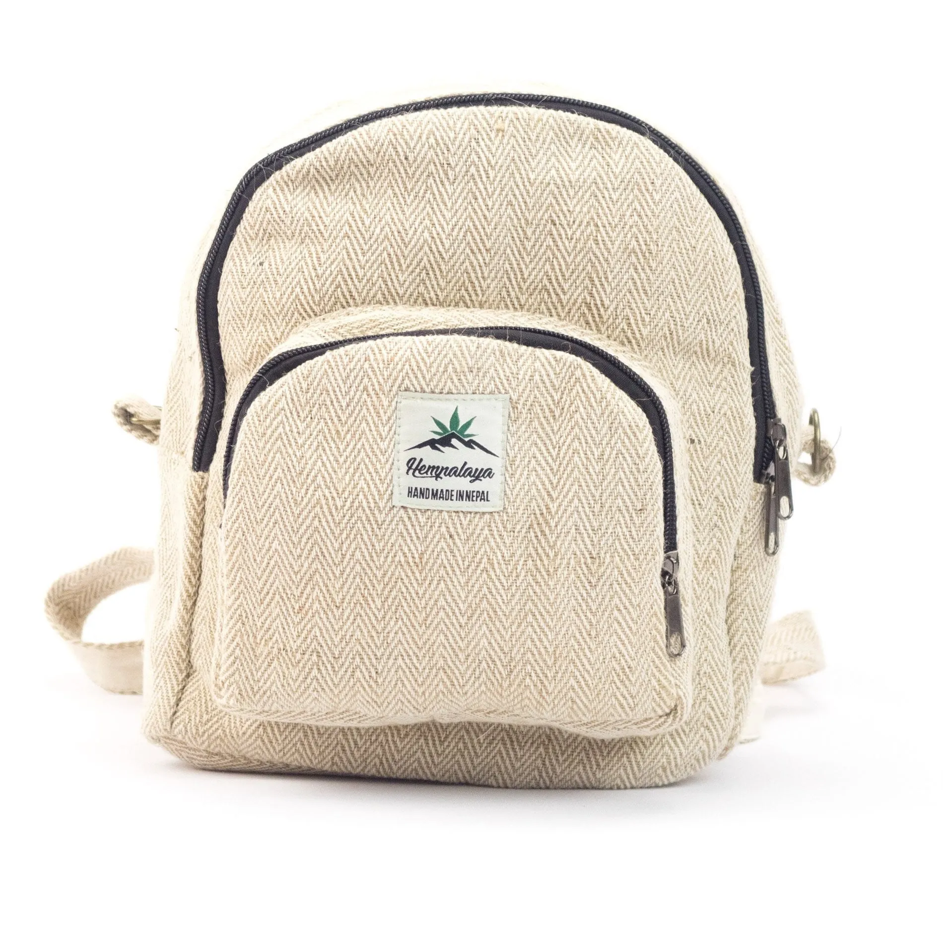 Compact Hemp Backpack 2-in-1 Versatile, Eco-Friendly Mini Bag, Natural