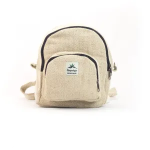 Compact Hemp Backpack 2-in-1 Versatile, Eco-Friendly Mini Bag, Natural