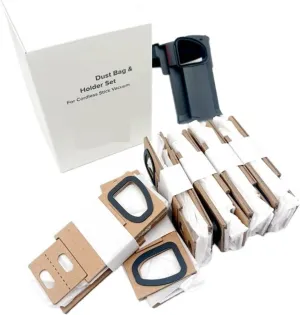 Compatible for Roborock, Accessory Dustbag 12pc & Holder 1pc Set for H6 / H7 / H5 Handheld Cordless Stick Vacuum Cleaner Spare Parts