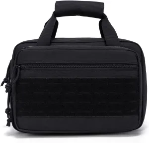 Concealed Carry Pistol Case - Water-Resistant Soft Gun Storage Bag with Lockable Compartments, Compact CCW Crossbody Pack for Range & Everyday Use