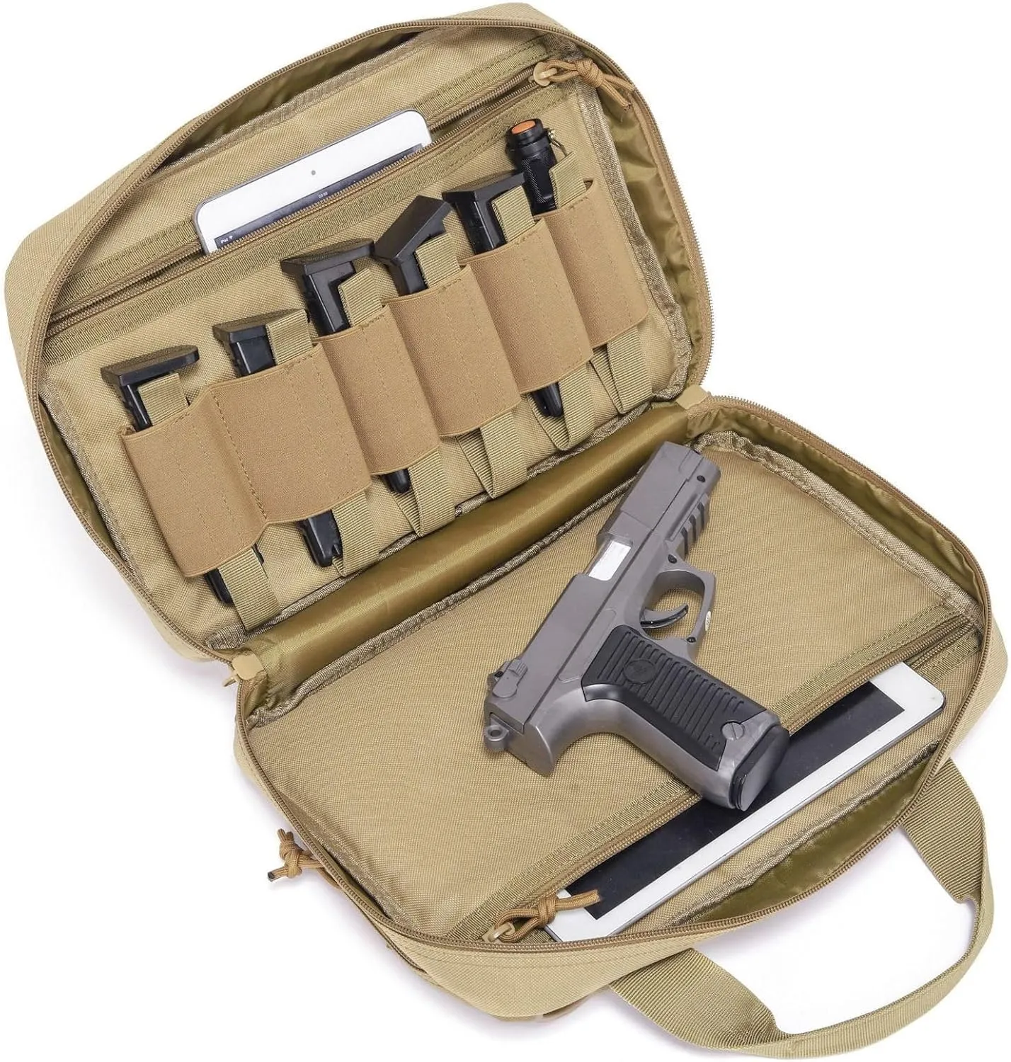 Concealed Carry Pistol Case - Water-Resistant Soft Gun Storage Bag with Lockable Compartments, Compact CCW Crossbody Pack for Range & Everyday Use