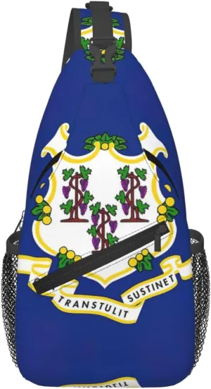 Connecticut State Flag Foldie Crossbody Bag - Anti Theft Crossbody Bags and Small Sling Bags for Men and Women