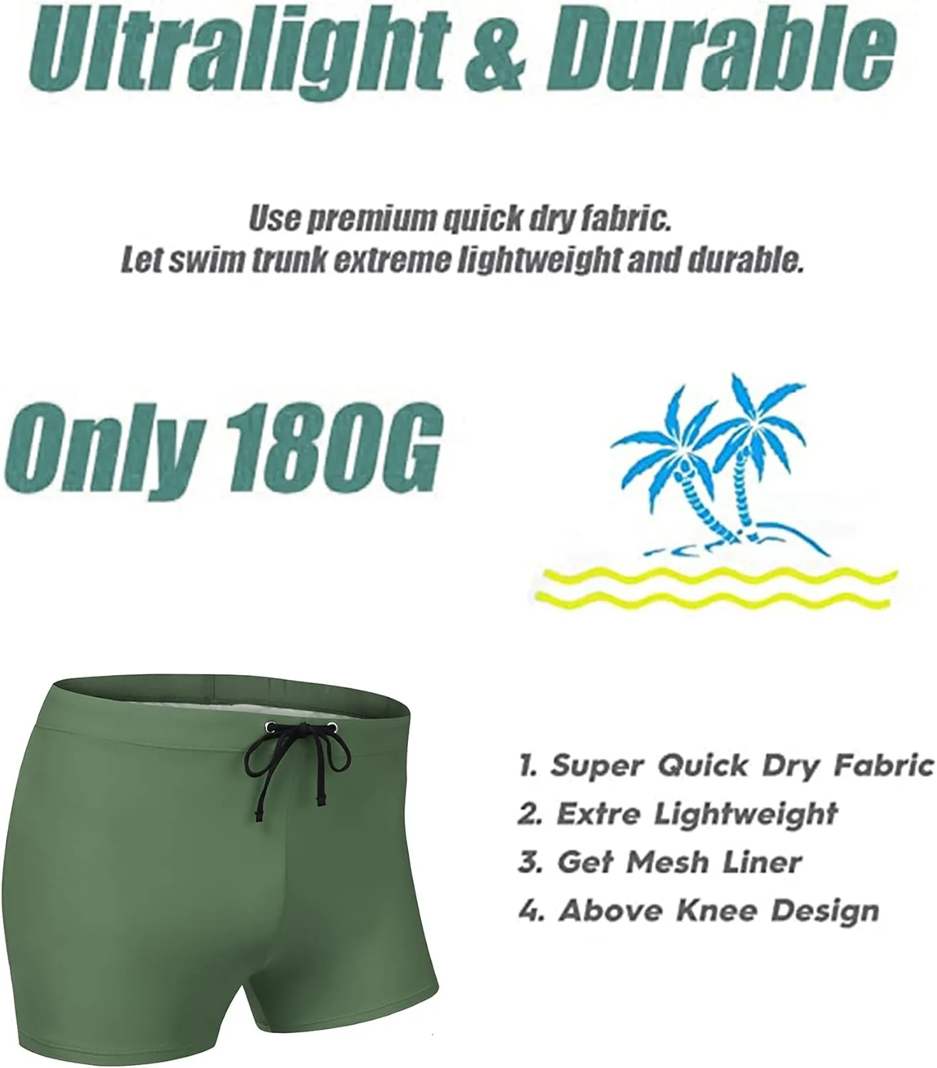COOFANDY Men's Swimsuit Camo Quick Dry Mens Swimming Shorts Trunks with Pockets