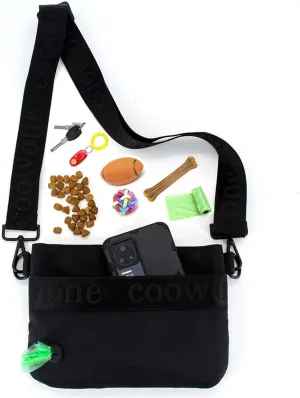 COOWONE Dog Walking Bag Crossbody, Dog Training Pouch Crossbody, Treat Bags for Dog Training Puppy Treat Pouches for Walks, Pet Treat Pouch with Spring Stay Self Closure, Easy to Access Rewards