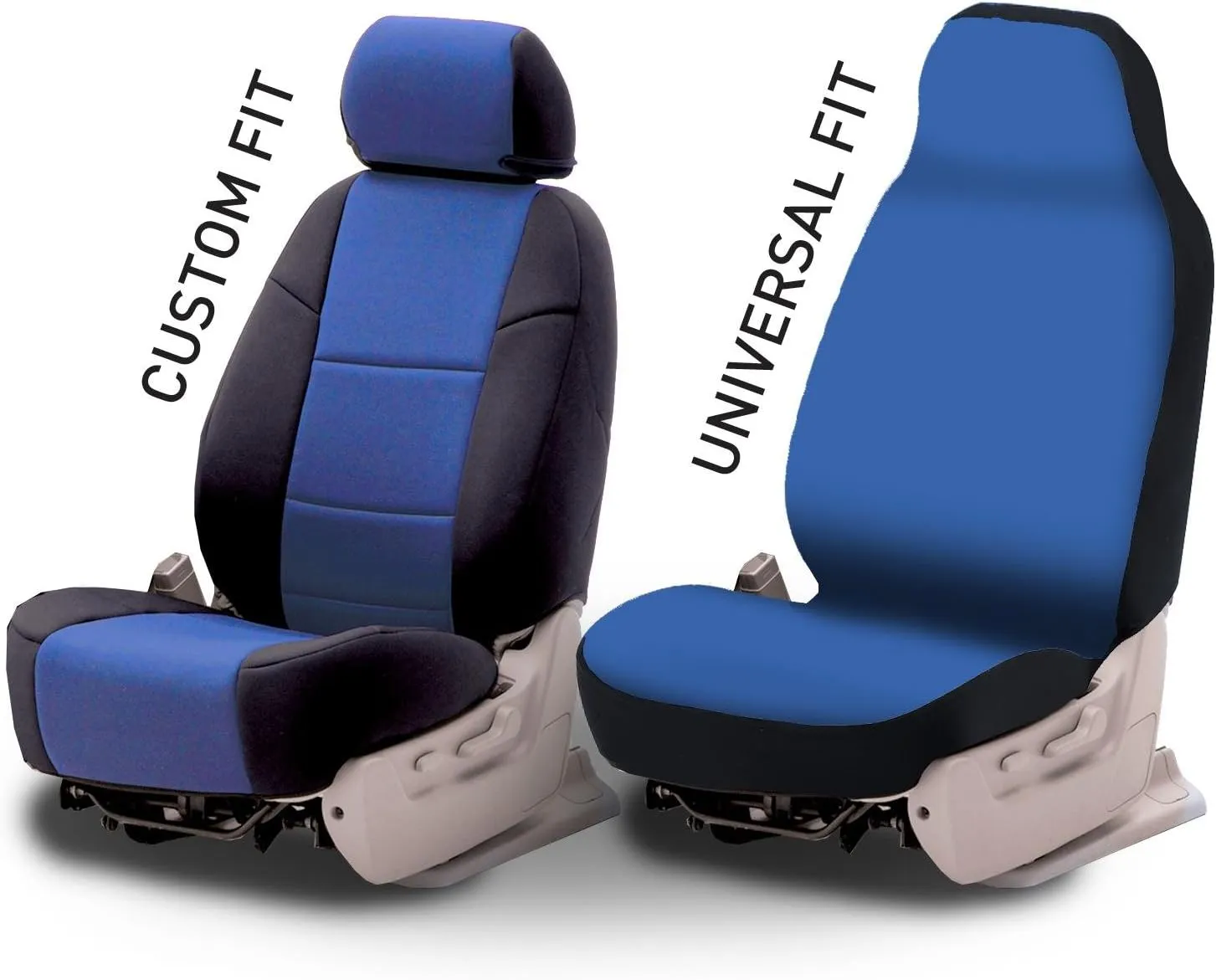 Coverking Custom Fit Front 50/50 Bucket Seat Cover for Select Ford Thunderbird Models - Neoprene (Hawaiian Black with Black Sides)