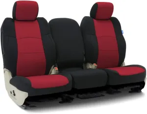 Coverking Custom Fit Seat Cover Designed for Select Toyota Models: 1 Row, Neosupreme Fabric, Red with Black Sides