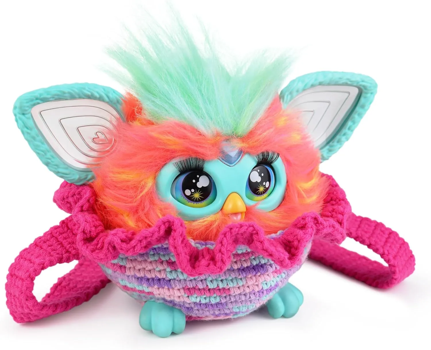 Crochet Bag Compatible with Furby Interactive Plush Toys, Handmade Holder Compatible with Furby Purple