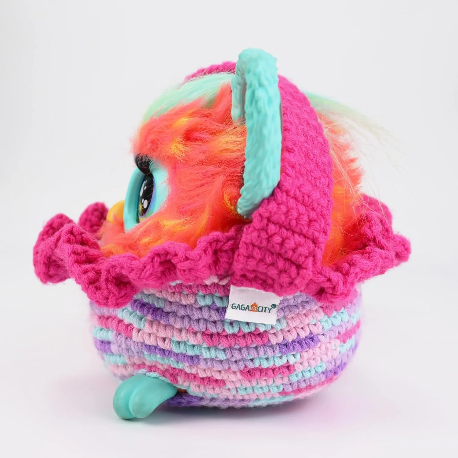 Crochet Bag Compatible with Furby Interactive Plush Toys, Handmade Holder Compatible with Furby Purple