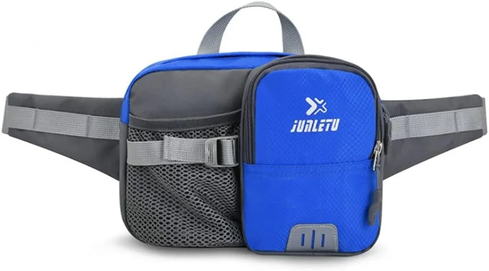 Croogo Reflective Fanny Pack Waist Pack Bag Running Belt with Bottle Pocket Phone Holder for Workouts Jogging,Sky Blue-OT02