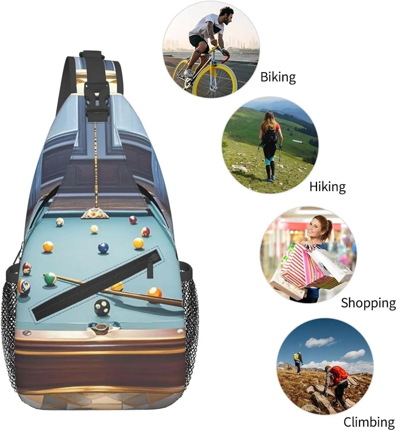 Cross Chest Bag Sling Backpack Cute Sea Animal Manatee Sling Bag Crossbody Shoulder Bag Travel Hiking Daypack