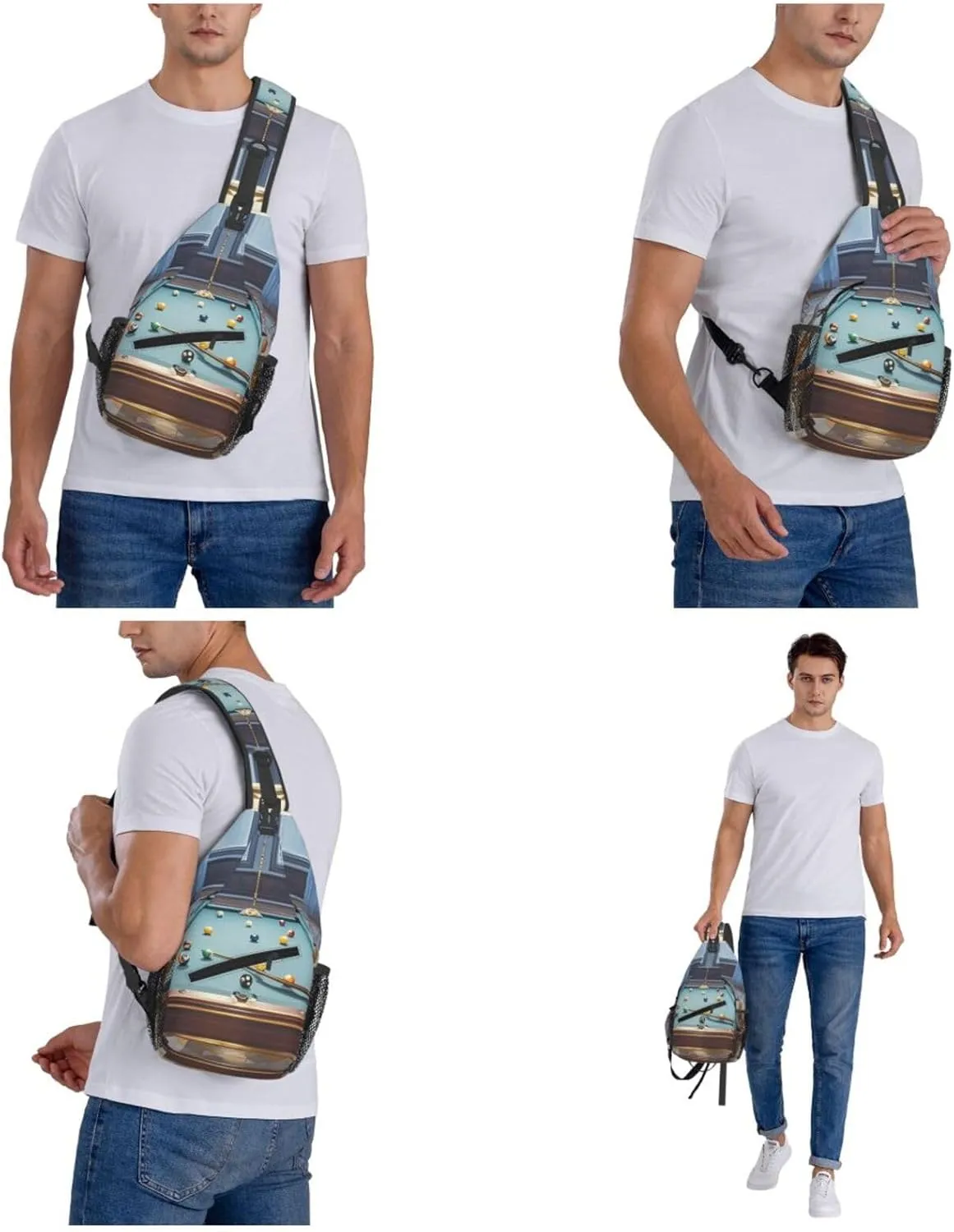 Cross Chest Bag Sling Backpack Cute Sea Animal Manatee Sling Bag Crossbody Shoulder Bag Travel Hiking Daypack