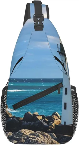 Cross Chest Bag Sling Backpack Rainbow Fish Scale Sling Bag Crossbody Shoulder Bag Travel Hiking Daypack
