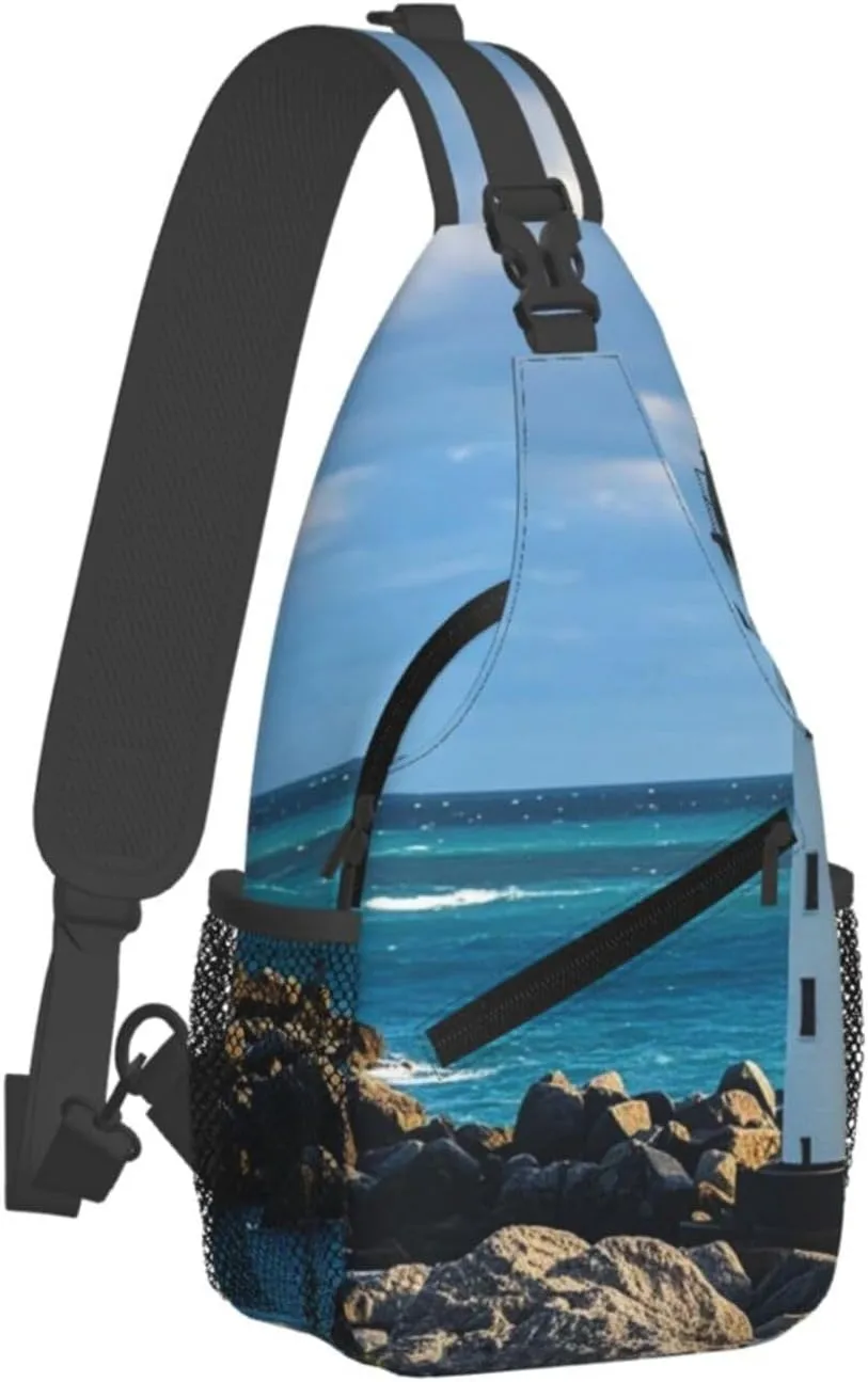 Cross Chest Bag Sling Backpack Rainbow Fish Scale Sling Bag Crossbody Shoulder Bag Travel Hiking Daypack