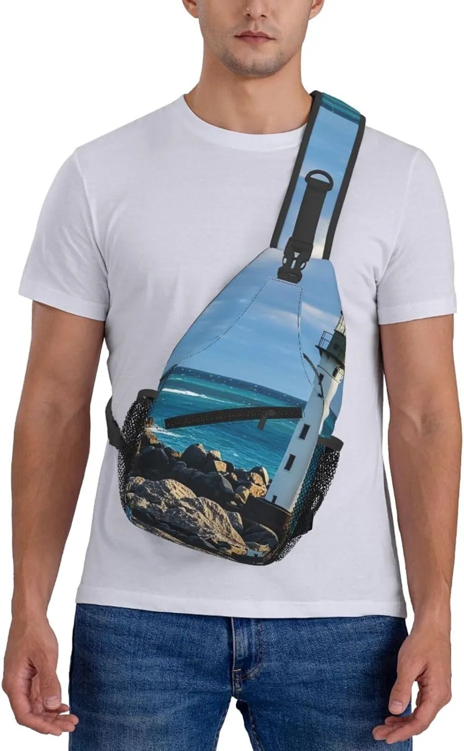 Cross Chest Bag Sling Backpack Rainbow Fish Scale Sling Bag Crossbody Shoulder Bag Travel Hiking Daypack