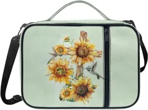 Cross Floral Print Bible Cover - Polyester Bible Case for Women - Bible Carrier Small Bible Cover with Shoulder Strap