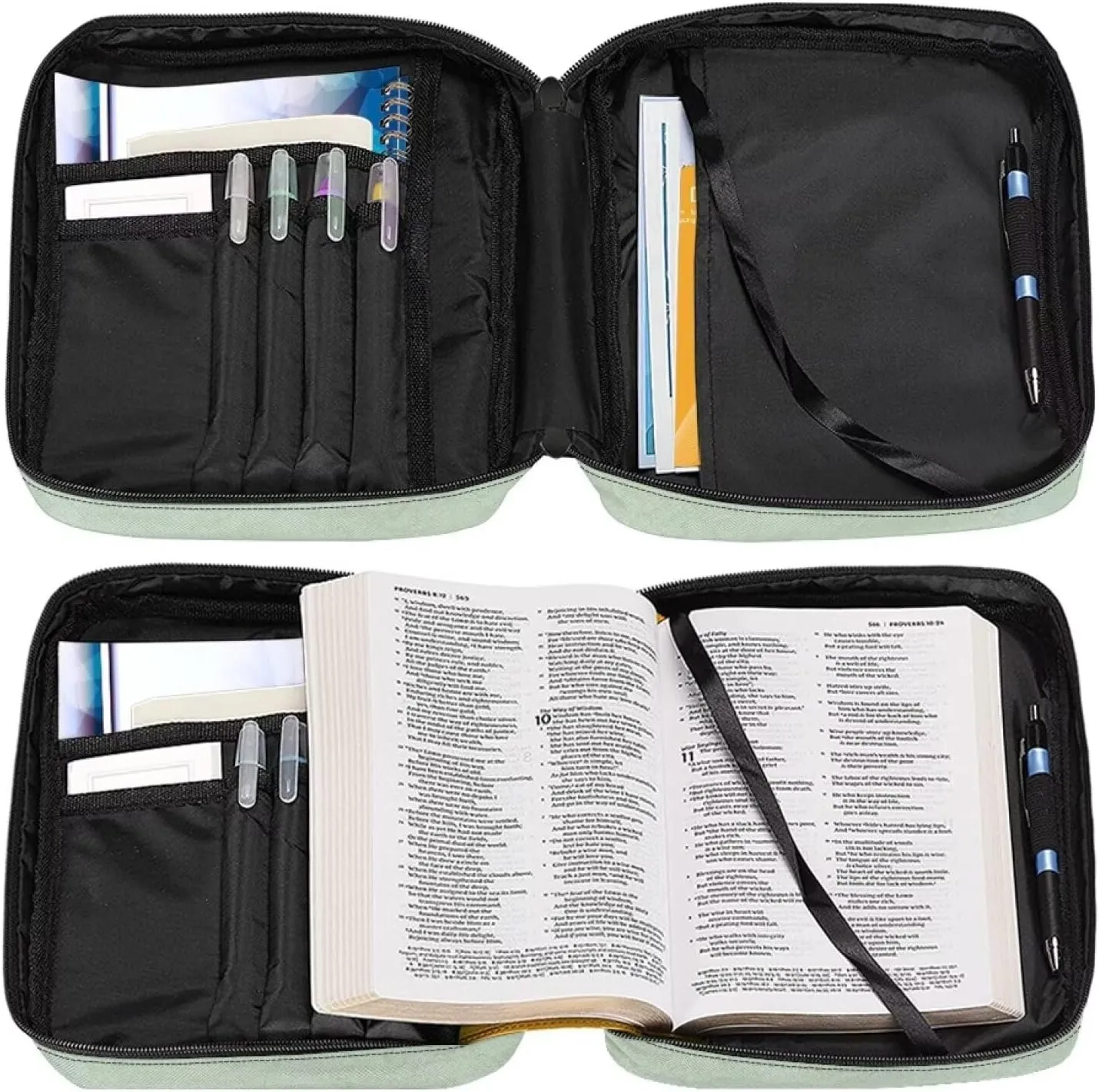 Cross Floral Print Bible Cover - Polyester Bible Case for Women - Bible Carrier Small Bible Cover with Shoulder Strap
