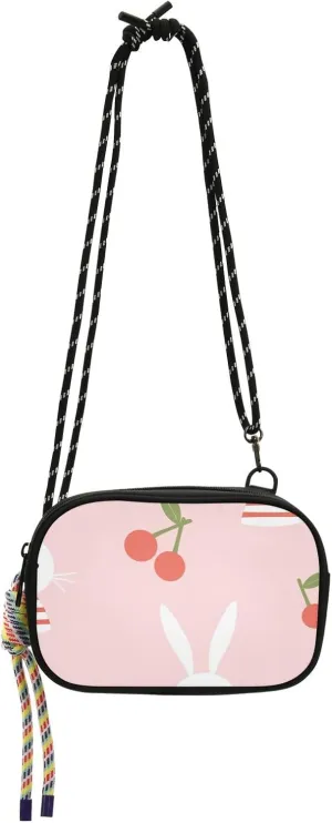 Crossbody Bag Bunny Rabbit Cartoons and Cherry Fruit Cell Phone Purse Wallet with Credit Card Slots Multicolor Handbag with Adjustable Strap Fits Phone Keys And More