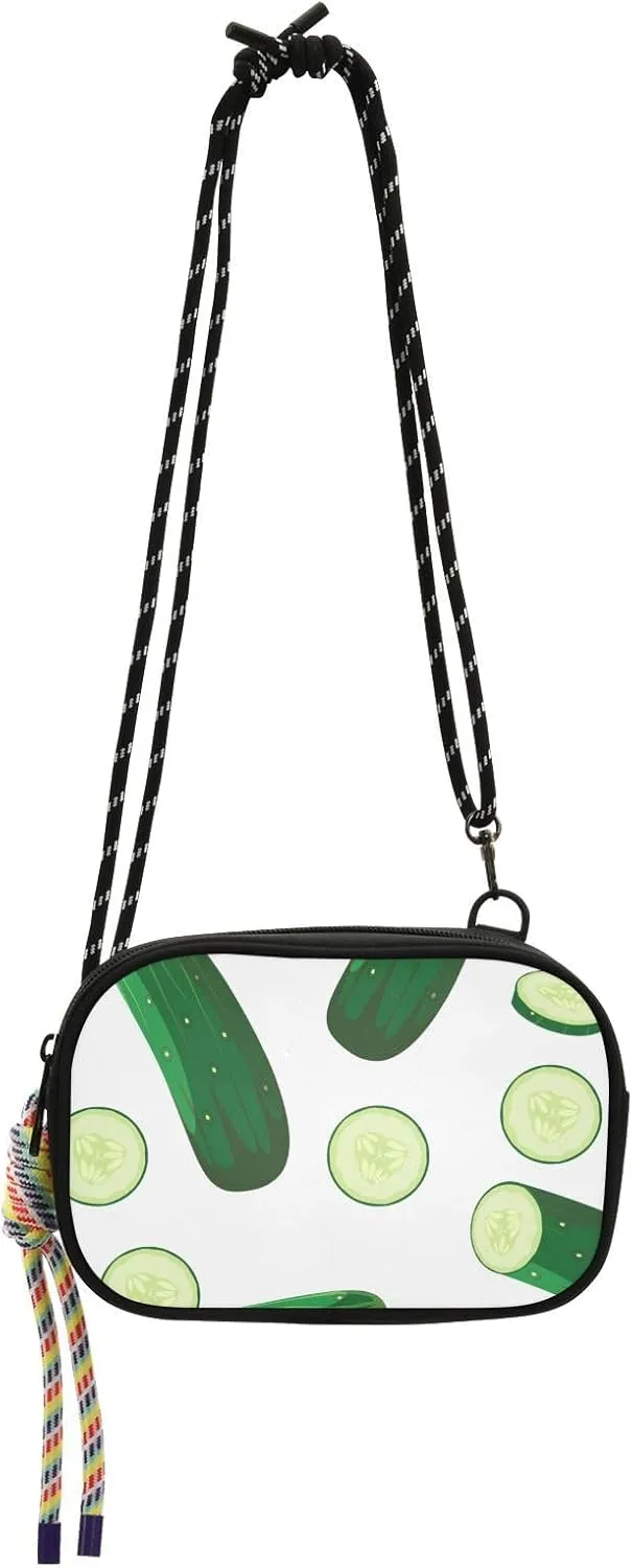 Crossbody Bag Cucumber and Vegetable Slices Cell Phone Purse Wallet with Credit Card Slots Multicolor Handbag with Adjustable Strap Fits Phone Keys And More