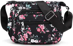 Crossbody Bag for Women Ladies Multi Pockets Shoulder Bag Handbag Lightweight Nylon Casual Messenger Bag Travel Purse