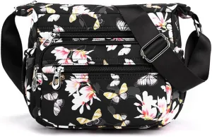 Crossbody Bag for Women Ladies Multi Pockets Shoulder Bag Handbag Lightweight Nylon Casual Messenger Bag Travel Purse
