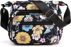Crossbody Bag for Women Ladies Multi Pockets Shoulder Bag Handbag Lightweight Nylon Casual Messenger Bag Travel Purse