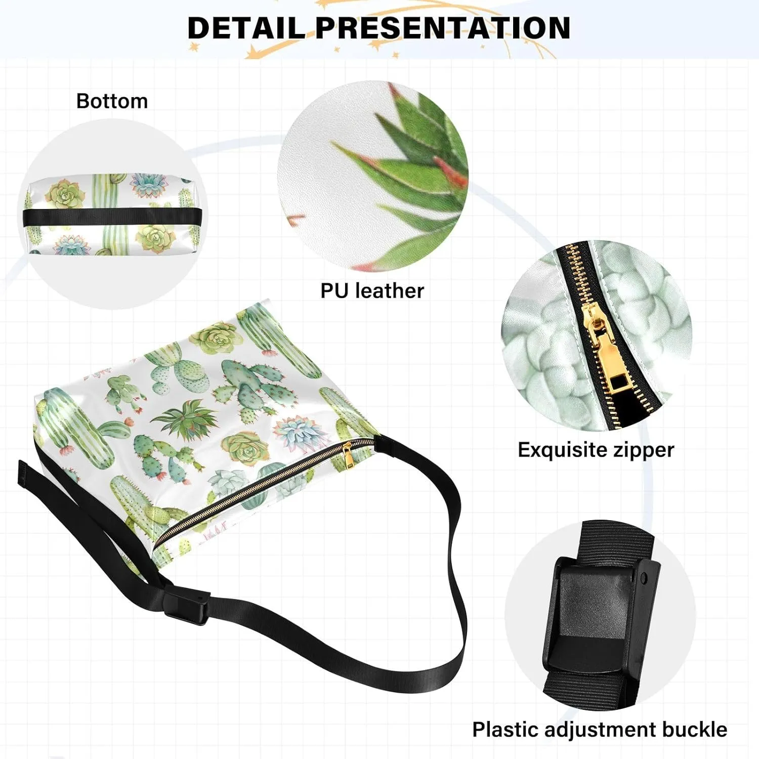 Crossbody Bag for Women Men with Adjustable Strap PU Leather Shoulder Hobo Purse Bag 208001