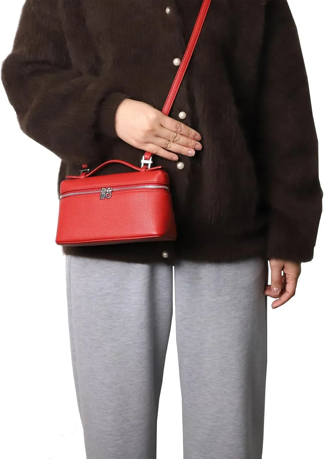 Crossbody Bag for Women Top-Handle Pouch Bag Designer Shoulder Leather Handbag Trendy Purse