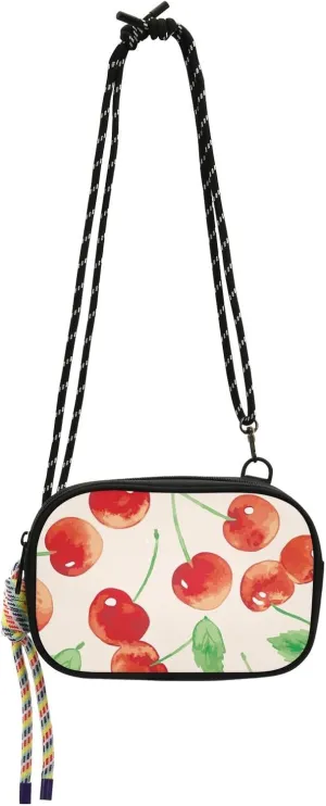 Crossbody Bag Juicy Watercolor Cherries Cell Phone Purse Wallet with Credit Card Slots Multicolor Handbag with Adjustable Strap Fits Phone Keys And More