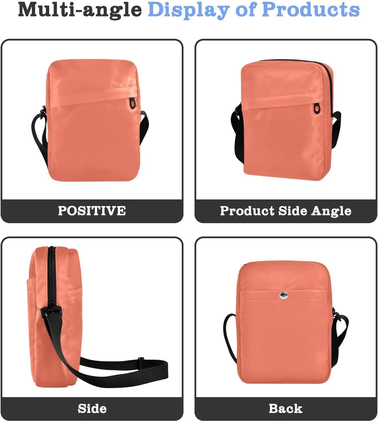 Crossbody Bag Light Pink Messenger Bag for Women Men Purse Shoulder Bag Satchel Bag with Adjustable Strap Light Pink