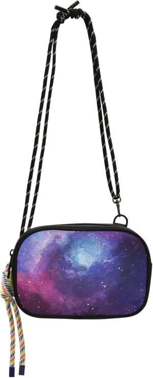 Crossbody Bag Watercolor Cosmos Cell Phone Purse Wallet with Credit Card Slots Multicolor Handbag with Adjustable Strap Fits Phone Keys And More