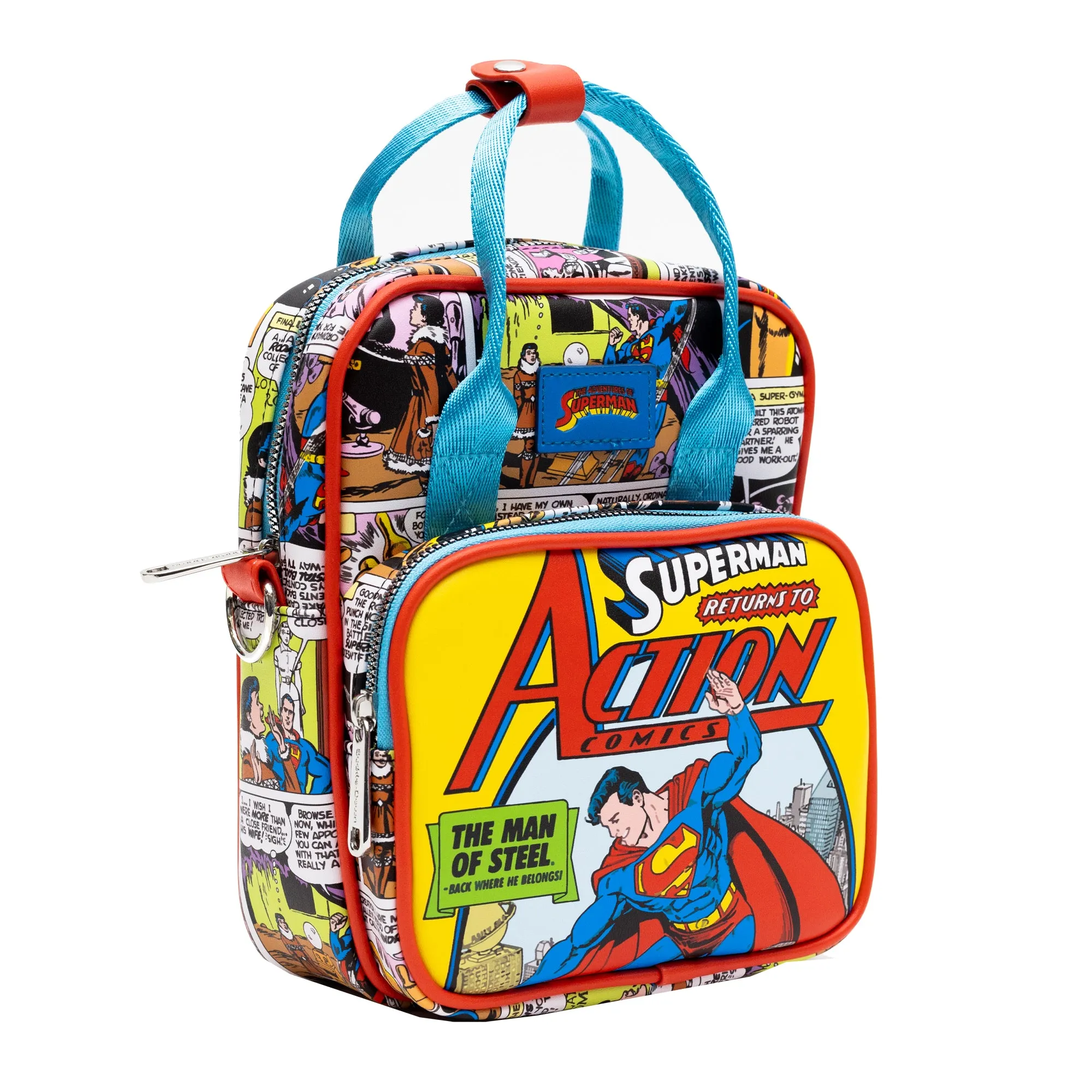 Crossbody Bag with Handles - Superman RETURN TO ACTION COMICS Comic Book Cover Pose and Scene Blocks