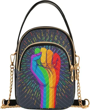Crossbody Bags Crossbody Purse Chest Bag Rainbow Fist Pride for Women Trendy