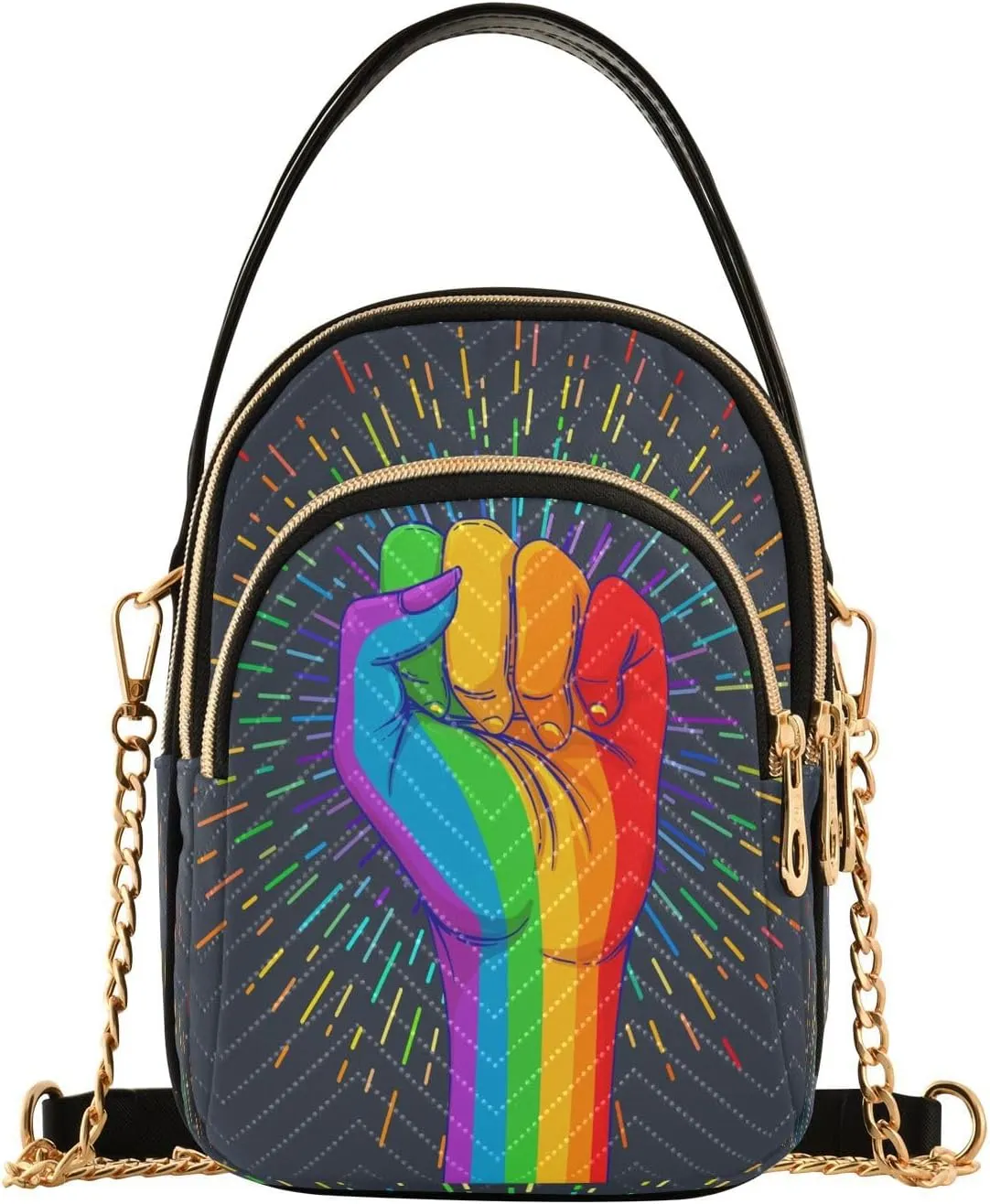 Crossbody Bags Crossbody Purse Chest Bag Rainbow Fist Pride for Women Trendy