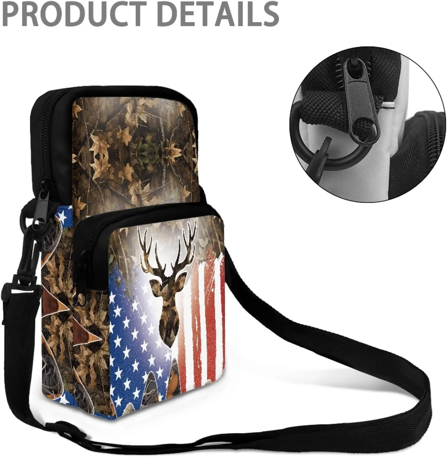 Crossbody Bags for Women Men Trendy with Zipper Sling Purse Phone Holder Messenger Bag Small Shoulder Bag