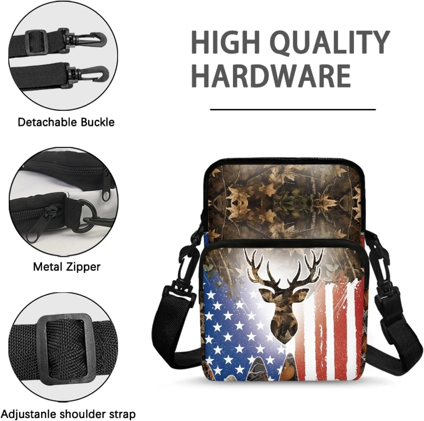 Crossbody Bags for Women Men Trendy with Zipper Sling Purse Phone Holder Messenger Bag Small Shoulder Bag