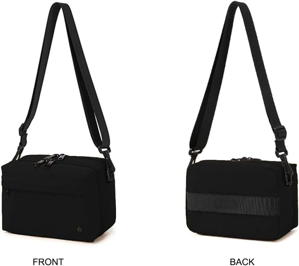 Crossbody Bags for Women, Nylon Crossbody Purses, Shoulder Messenger Bag Lightweight Waterproof Triple Zipper Purse Travel Organizer Credit Card Holder Extra Hanging Pouch (Black)