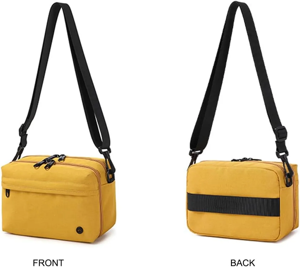 Crossbody Bags for Women, Nylon Crossbody Purses, Shoulder Messenger Bag Lightweight Waterproof Triple Zipper Purse Travel Organizer Credit Card Holder Extra Hanging Pouch (Mustard)