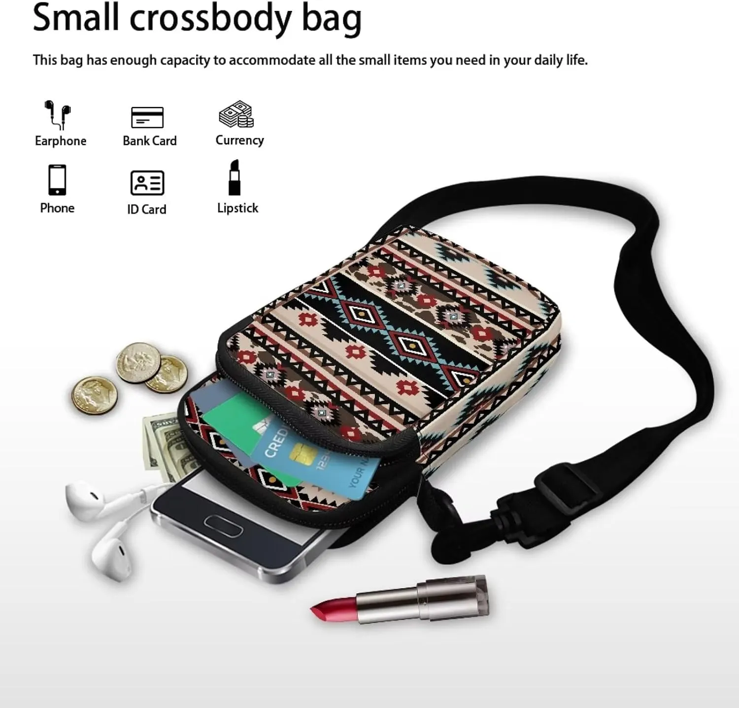 Crossbody Bags for Women Personalised Phone Purse Sling Coin Wallet Casual Messenger Bag