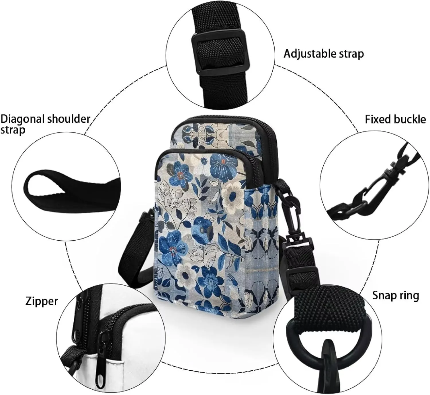 Crossbody Bags for Women Personalised Phone Purse Sling Coin Wallet Casual Messenger Bag