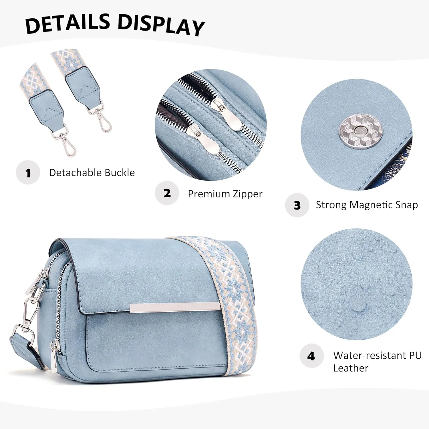Crossbody Bags for Women Small Crossbody Wallet Purses with Card Slots Leather Shoulder Handbags Travel/Daily Use
