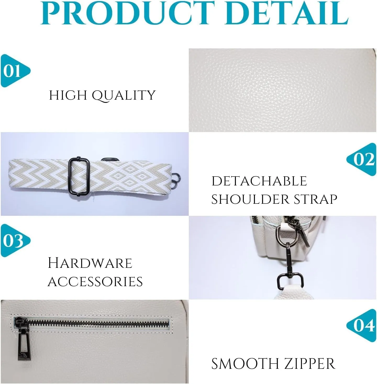 Crossbody Bags for Women, Trendy Leather Crossbody Camera Bag Purse with Guitar Strap Small Shoulder Handbag (Beige)