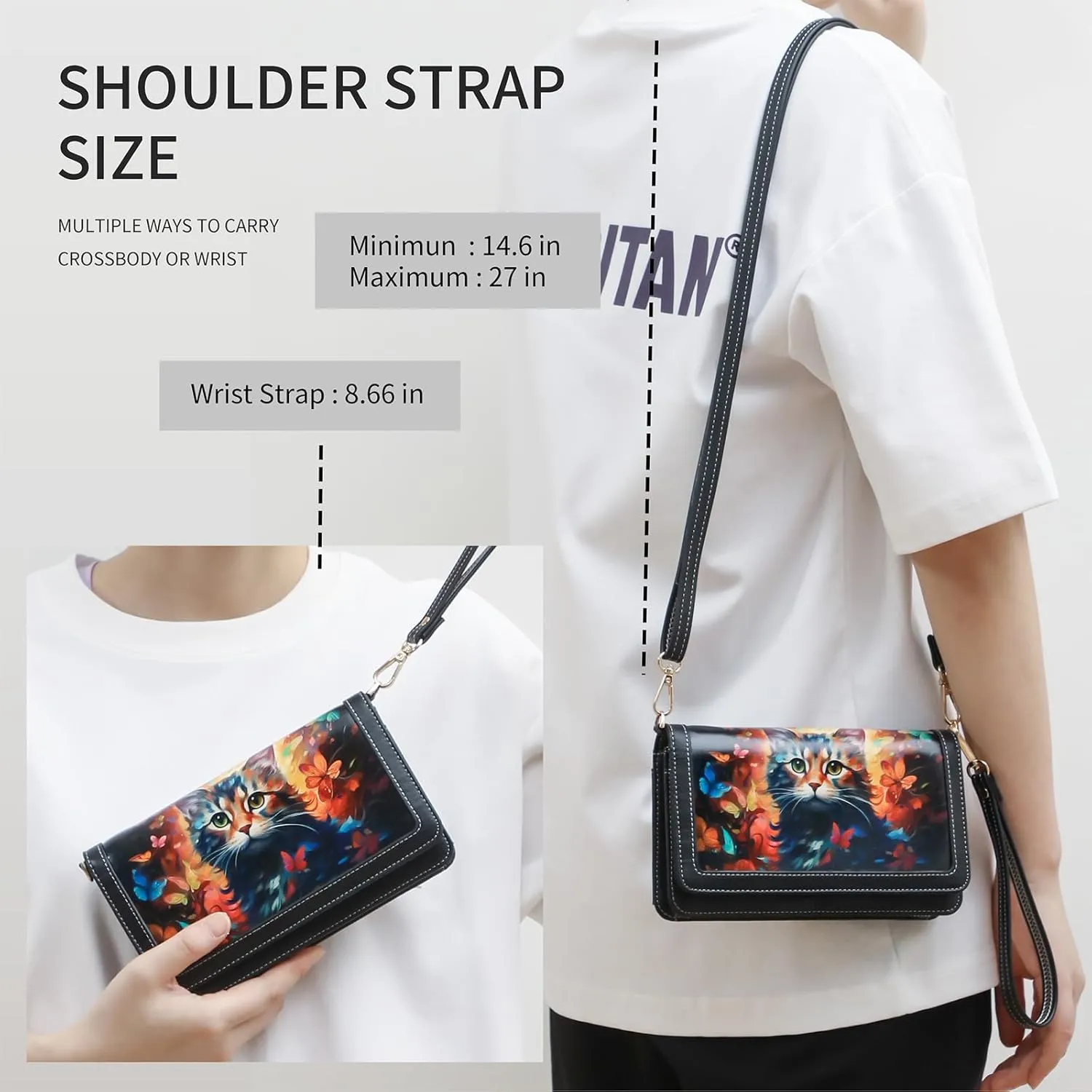Crossbody Bags For Women Wristlet Wallet Phone Purse Shoulder handbags Multi-Function Small RFID Clutch Card Holder…