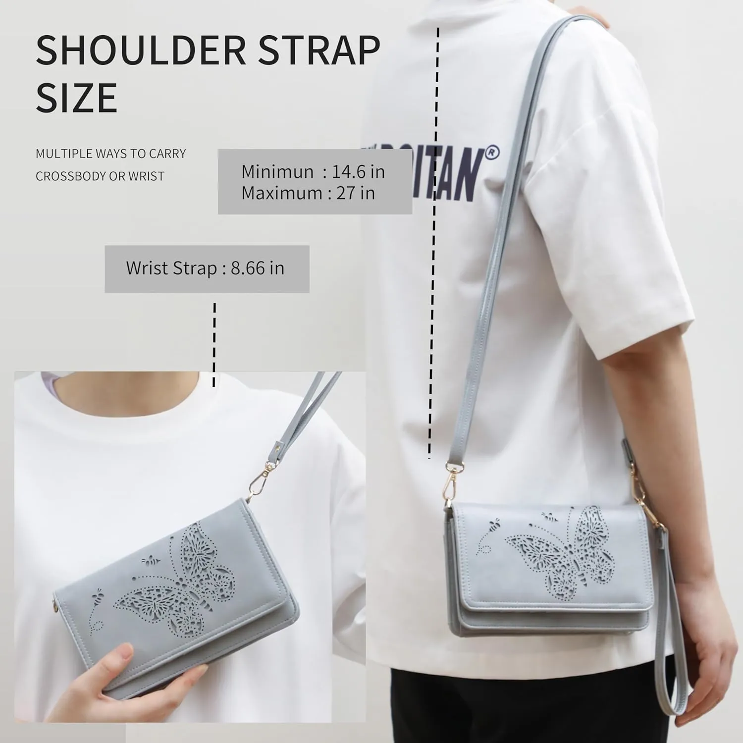 Crossbody Bags For Women Wristlet Wallet Phone Purse Shoulder handbags Multi-Function Small RFID Clutch Card Holder