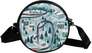 Crossbody Bags for Women,Crossbody Bag Men,Small Sling Bag,Cartoon Train Railway Game Mat,Crossbody Purse