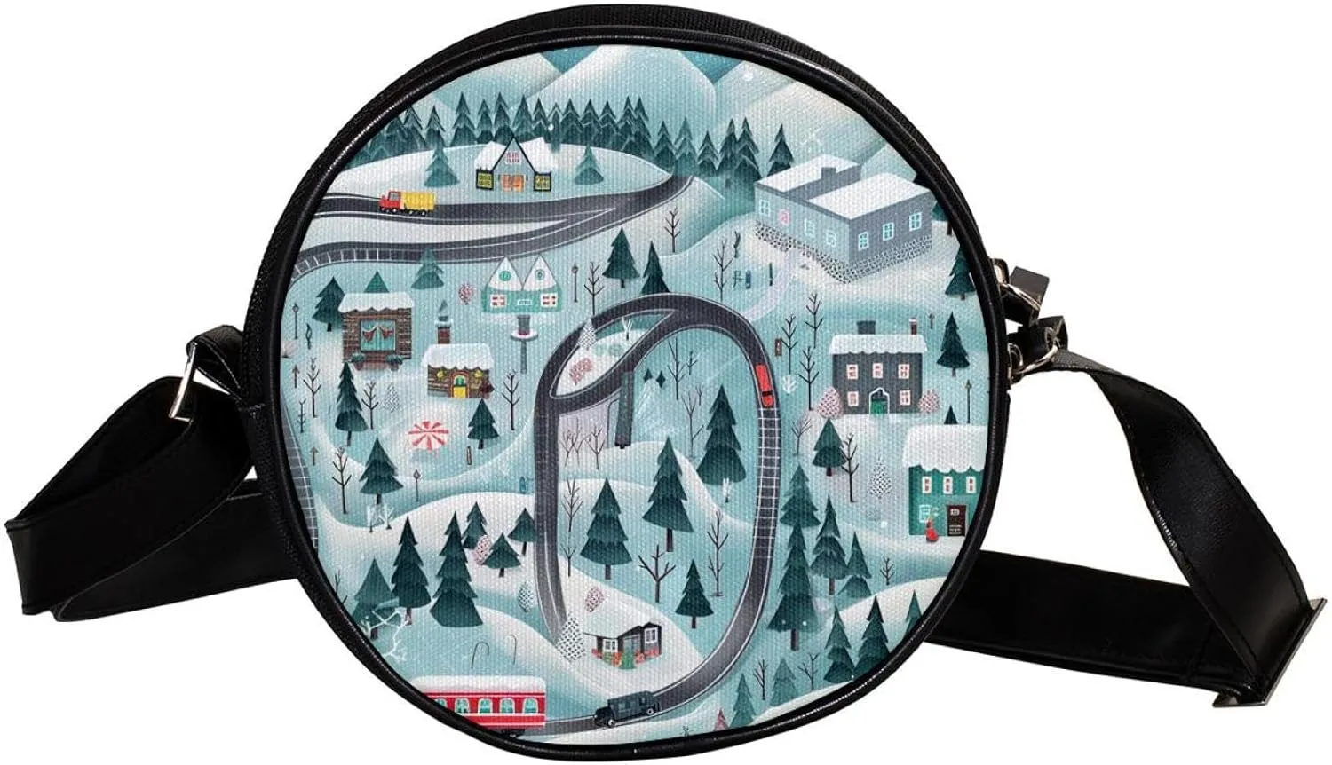 Crossbody Bags for Women,Crossbody Bag Men,Small Sling Bag,Cartoon Train Railway Game Mat,Crossbody Purse