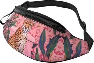 Crossbody Fanny Packs for Women Men - Cheetah On Toilet Humor Art Running Waist Bag Travel Belt Bag for Women Men